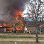 Photo provied by North Whidbey Fire and Rescue                                A fire destroyed a house off West Beach Road Sunday.