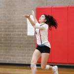 Raven Vick sets up for a serve.(Photo by John Fisken)