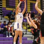 Mikhaela Cortez puts up a jumper for Oak Harbor.(Photo by John Fisken)
