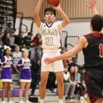Kaito White launches a shot for Oak Harbor.(Photo by John Fisken)