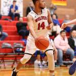Jacobi Pilgrim looks up court for a fast-break opportunity.(Photo by John Fisken)