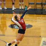 Samantha Hines of Oak Harbor plays volleyball for Whatcom Community College. (Photo by John Fisken)