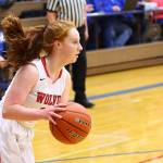 Maddie Georges looks to get a fast break started.(Photo by John Fisken)