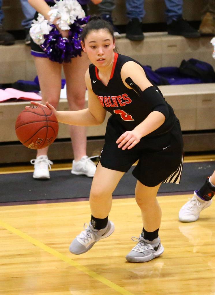 Scout Smith looks for an opening in the Nooksack Valley defense. (Photo by John Fisken)