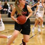 Izzy Wells prepares to pass the ball up court. (Photo by John Fisken)