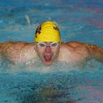 Oak Harbors Micah Franklin earned first-team, all-Wesco North honors in two swimming events. (Photo by John Fisken)
