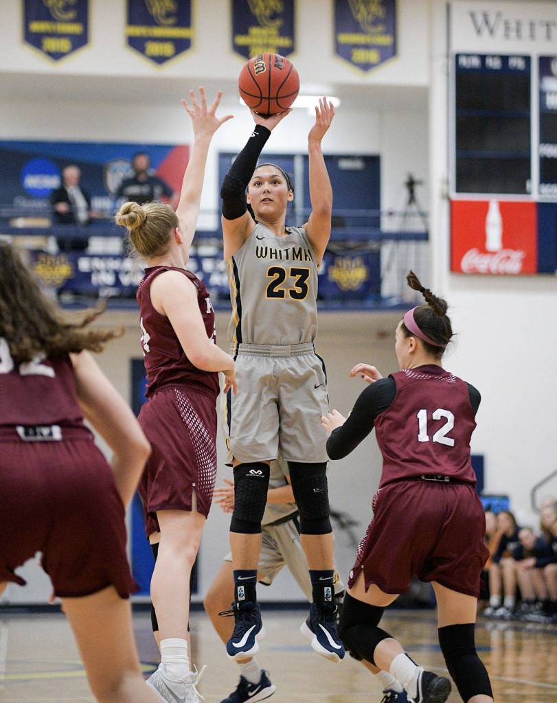 Coupevilles Makana Stone leads Whitman College in scoring this season. (Photo courtesy of Whitman Athletics)
