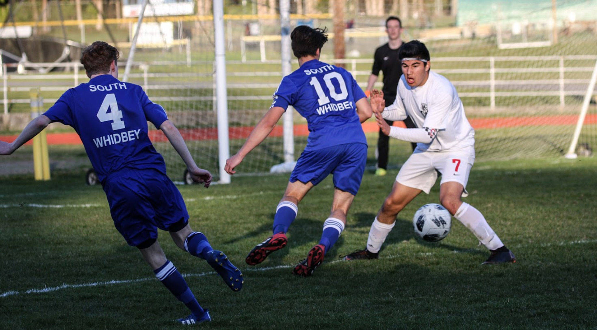Aram Leyva, right, returns for the Coupeville soccer team this spring. (Photo by Matt Simms)