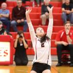 Smith put the volleyball teams offense in motion as the Wolves setter. (Photo by John Fisken)