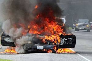 Car destroyed by fire