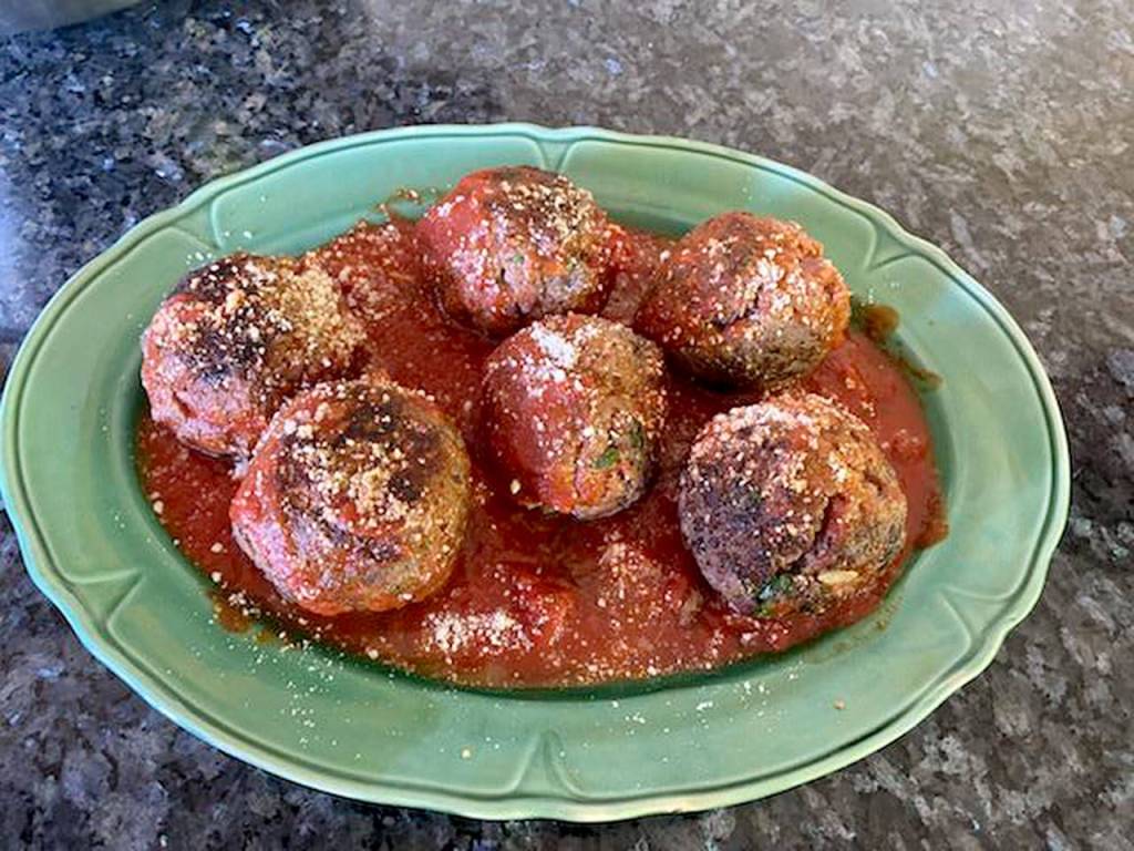 Photo provided                                A finished dish of Huertas meatballs.