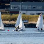 Coach Shawn OConner give directions to his sailors at practice Aug. 31. (Photo by John Fisken)