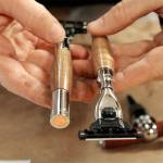 Amber Hawkins shows off two completed razors. Photo by Kira Erickson/Whidbey News-Times