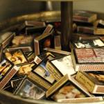 Farages photos are printed on matchboxes for sale in the Whidbey Artists Collective. Photo by Kira Erickson/Whidbey News-Times