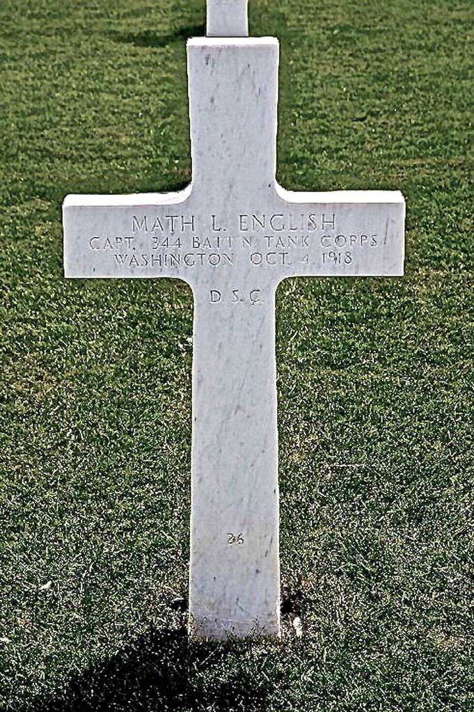 Capt. Math. L. English is buried in the Meuse-Argonne American Cemetary at Romagne, France. Photo courtesy of Anita Burdette-Dragoo.