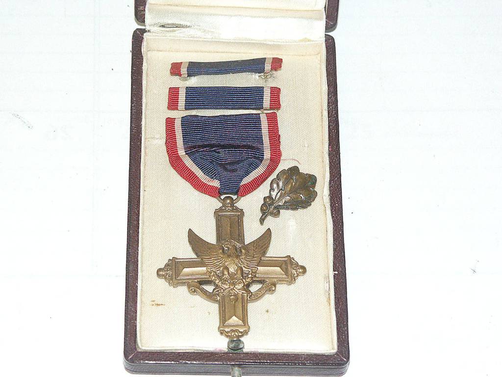 Capt. Englishs Distinguised Service Cross, and oak leaf symbolizing his second reception of the honor. Photo courtesy Steven Kobylk.