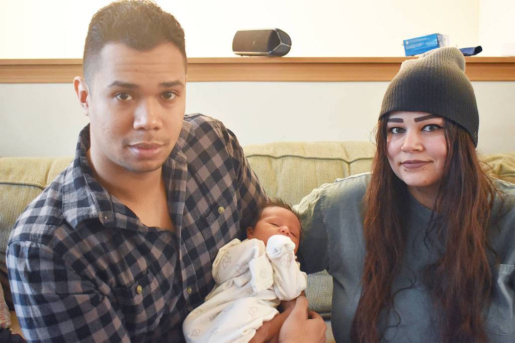 Devonte and Alyssa Brown welcomed their daughter, Ellie Shiloh Brown, on Jan. 1, making her Whidbey Islands first baby born in 2021. Photo by Emily Gilbert/Whidbey News-Times