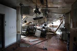 Photo by John Fisken
The inside of the Oak Harbor McDonalds is unrecognizable as demolition of the store got underway this week.