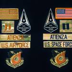 Joel Atienzas uniforms USAF/USSF patches prior to transfer. Photo provided
