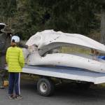 Photo by Kira Erickson/South Whidbey Record
Third grader Laszlo McDowell gets up close and personal with a gray whale skull.