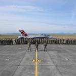 The men and women of the VAQ-132 Scorpions gather for a photo during a change of command ceremony April 5 at Naval Air Station Whidbey Island. (photo provided)