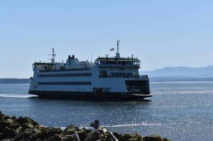 Photo by Emily Gilbert/Whidbey News-Times
The Coupeville-Port Townsend route will stay on a one-boat schedule longer than initially planned because too many ferry workers are away from work after they contracted or were exposed to COVID-19. Reservations on the second boat through June 6 were canceled.