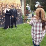 Synnove Svendsen and her boyfriend Landon Pohlman pose for a picture at a prom hosted in her familys backyard last Saturday. (Photos by Emily Gilbert/Whidbey News-Times)