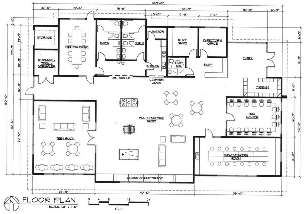 The floor plan shows the new club building will be much better suited to the clubs various functions and members needs. (Photo courtesy of the Boys and Girls Club)