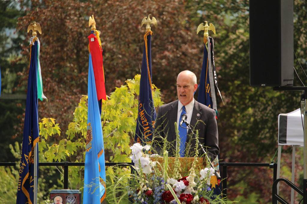 U.S. Rep. Rick Larsen addresses the crowd.