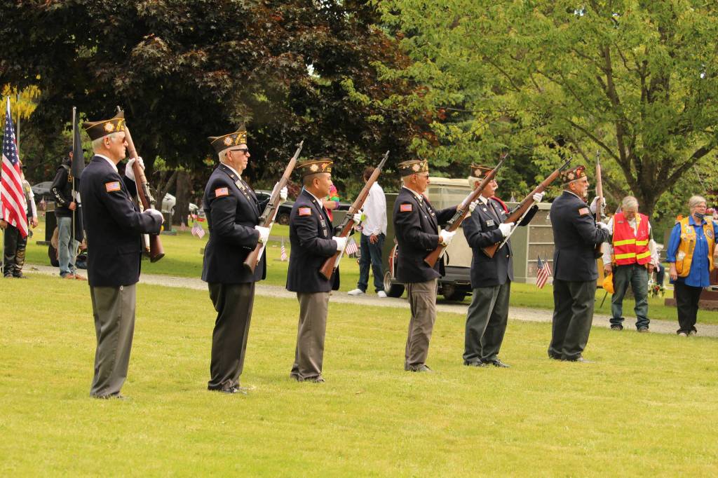 Kent-Meridian VFW Post 6785 performs a rifle volley.