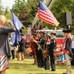 Naval Air Station Whidbey Island color guard, along with OHHS NJROTC, ORION Sea Cadets and Sons of the American Revolution color guards, present the colors.