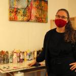 Becca Heavrin in her work station. (Photo by Karina Andrew/Whidbey News-Times)