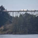 Some people are calling for barriers to be erected on Deception Pass Bridge to prevent people from jumping off. (Photo by Emily Gilbert/Whidbey News-Times)