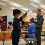 Photo by Emily Gilbert/Whidbey News-Times
Incoming second-graders learned the wonders of gravity using parachuts during one of the Oak Harbor school districts summer programs at Olympic View Elementary on Wednesday.