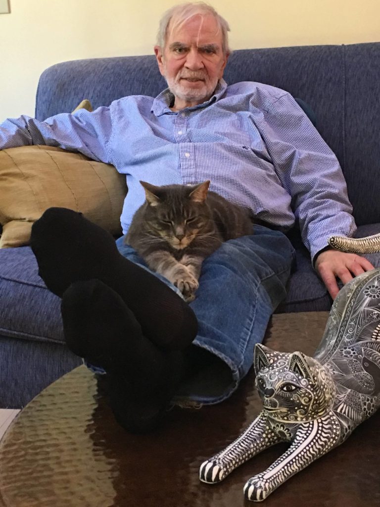 Pedersen, pictured here with Tom the cat. (Photo provided)