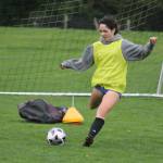 Photo by Kira Erickson/South Whidbey Record
Junior Nikki Murnane aims a kick during a scrimmage.