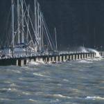 City of Oak Harbor photo
Wind and waves pounded F dock at the Oak Harbor Marina during a November storm.