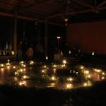 Photo by Karina Andrew/Whidbey News-Times
The winter spiral was made of evergreen tree branches and lit with candles gradually throughout the night.