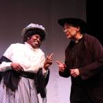 Photo by Karina Andrew/Whidbey News-Times
Allenda Jenkins and Gary Gillespie portray Letitia Prism and Rev. Canon Frederick Chasuble, respectively, as they rehearse for the Playhouse production.