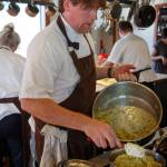 Photo by David Welton
Vincent Nattress prepares food at the Orchard Kitchen restaurant, which is where the chandelier will hang