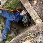 Photo provided
Responders are lowered into the well to sedate Blaze and secure him with straps from extraction.