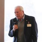 Photo by Karina Andrew/Whidbey News-Times
Retired Captain Jim Patton speaks to the Whidbey Island Chapter of the Military Officers Associaton of America March 10.