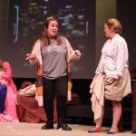 Photo by Karina Andrew/Whidbey News-Times
From left, Abby Thuet, Dianna Gruenwald and Tamra Sipes practice a scene from The Taming.