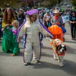 Mermaids, sharks, dolphins, shrimp and many other underwater creatures took to the streets during the Welcome the Whales Parade in Langley this past Saturday. This sea star is an off-island visitor recruited by Susan Berta, co-founder of the Orca Network, to wear the zany costume.