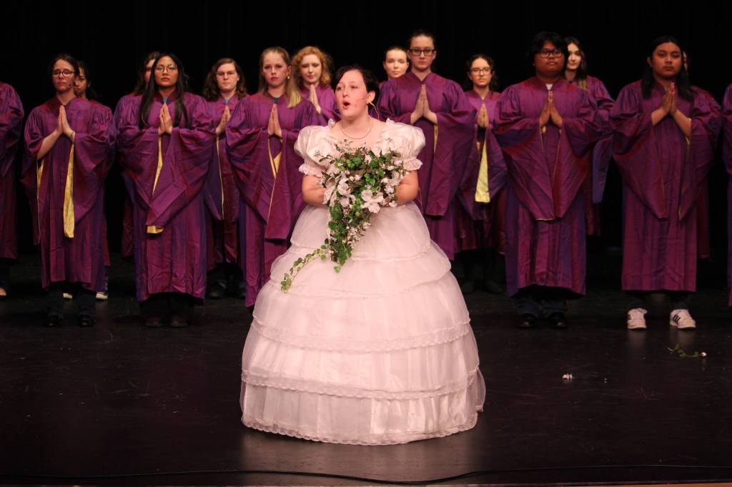 Maggie Garrett sings Getting Married Today from Company. (Photo by Karina Andrew/Whidbey News-Times)