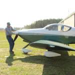 Local pilot Don Meehan readies his plane for takeoff.