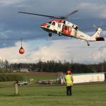 Navy Search and Rescue lands a Sikorsky MH-60S Nighthawk during Mondays training. Naval Air Station Whidbey Island Search and Rescue has two MH-60S helicopters and can conduct both overwater and mountain rescue including helicopter rappel, hoist and mountain landing. (Photo by Karina Andrew/Whidbey News-Times)