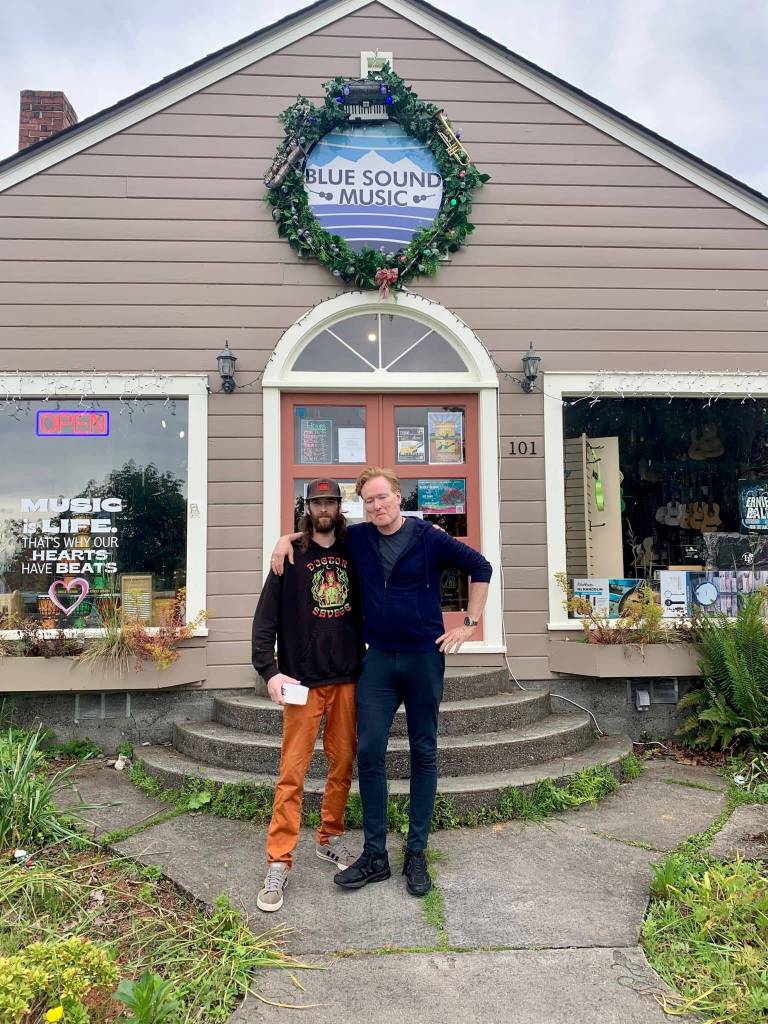 Photo provided
Keegan Harshman, owner of Blue Sound Music, had a brief but pleasant conversation with Conan OBrien about playing the guitar.