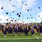 Photo by John Fisken
Oak Harbor High School students celebrate graduation the traditional way.