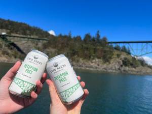 Deception Pass Pale Ale at Deception Pass State Park. (Photo provided by Two Beers Brewing.)